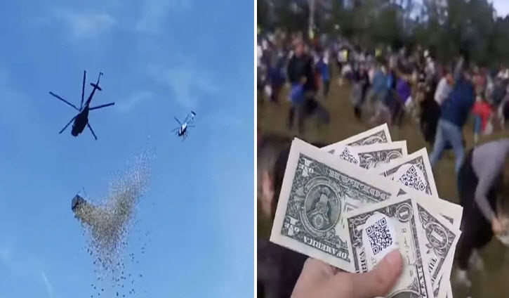  ممثل تشيكي يلقي مليون دولار من «هليكوبتر» على متابعيه!