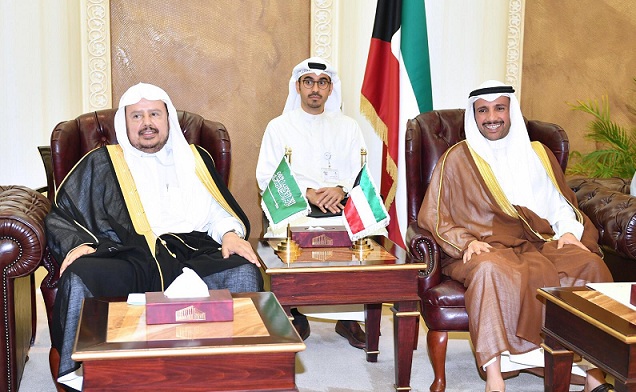 رئيس مجلس الأمة  يعقد مباحثات رسمية مع رئيس الشورى السعودي