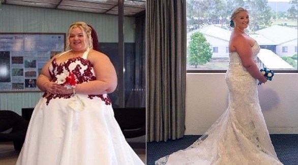 امرأة تخسر نصف وزنها لتعيد حفل زفافها
