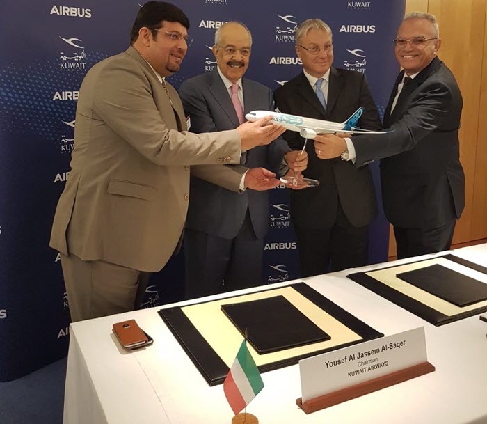 "الكويتية" توقع مع "إيرباص" إتفاقية لشراء 8 طائرات جديدة