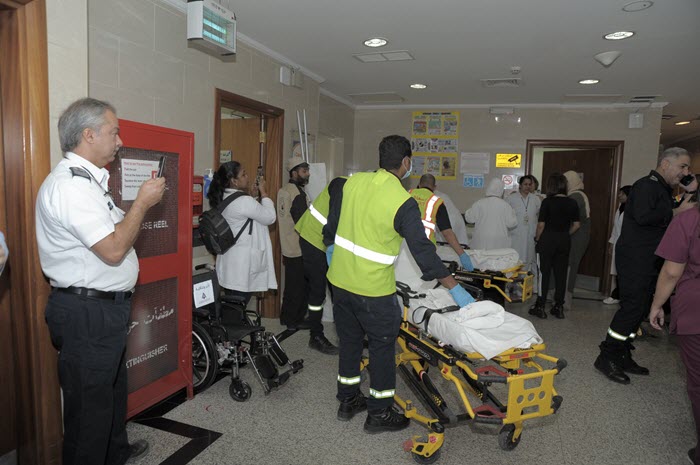 «الطوارئ الطبية» تنفذ إخلاء وهميا في المستشفى الأميري
