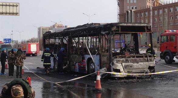 مقتل 14 شخصاً جراء اشتعال نيران في حافلة بالصين