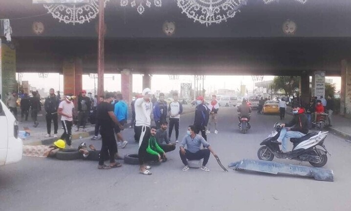 محتجون يقطعون عدداً من شوارع العاصمة بغداد