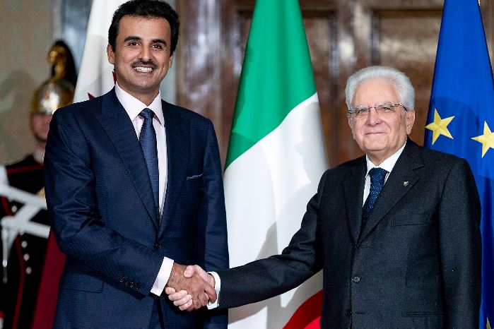 الرئيس الايطالي يستقبل امير قطر في مستهل زيارة رسمية 