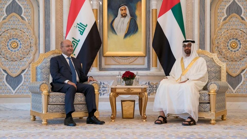 الرئيس العراقي يبحث مع ولي عهد ابوظبي التطورات بالمنطقة 