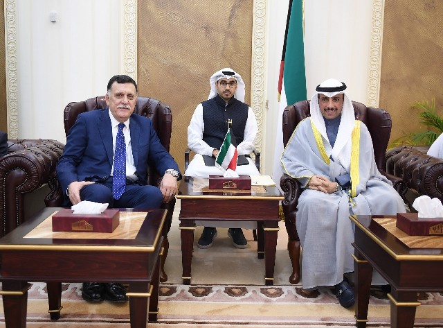 الغانم يستقبل رئيس المجلس الرئاسي لحكومة الوفاق الوطني في ليبيا
