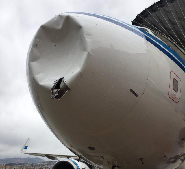 طائرة «الكويتية»  هبطت بسلام في بيروت بعدما صدمت كتلة ثلجية